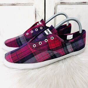 Air Walk Pink Plaid No Lace Slip on Comfort Shoes - Womens Size 9.5